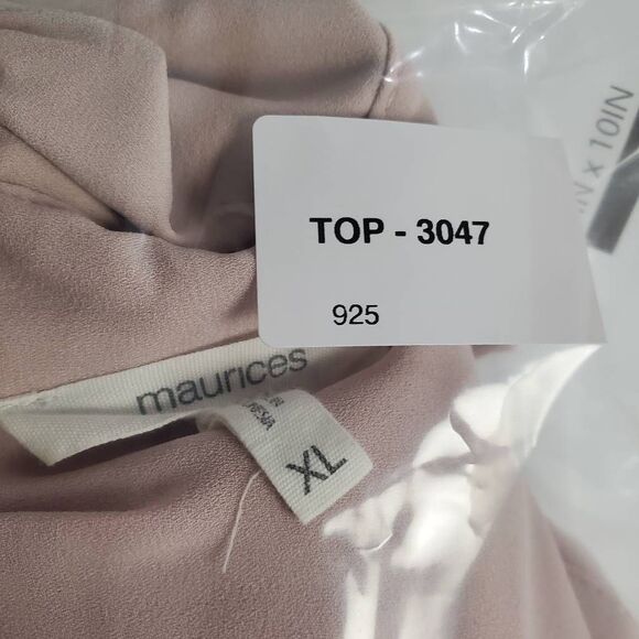 Maurices Women’s Blouse XL Pink Long Sleeve Collared Button Down Shirt - Picture 8 of 8